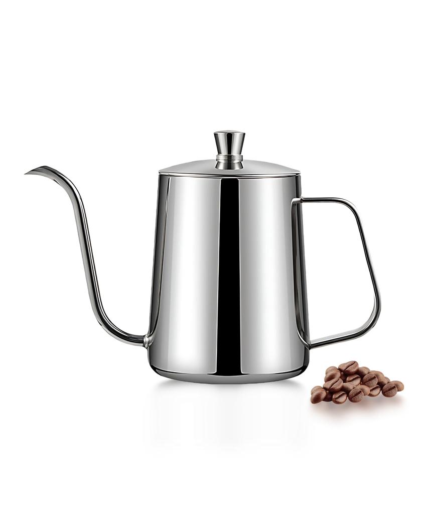 CHFNJJ Stainless Steel Coffee Pot, Gooseneck, Narrow Spout, Drip Kettle with Graduated Coffee Drip Pot (600ML)