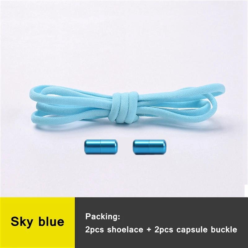 Aluminum Capsule Lock Shoelaces Without Ties Elastic Laces Sneaker for Men Women Sport Shoes Quick Semicircle Shoelace Lazy Lace