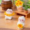 Micro Landscape Ornament with Cute Cat And Sunflower Miniature Figurines Pastoral Healing Scene Ornament for DIY Dollhouse
