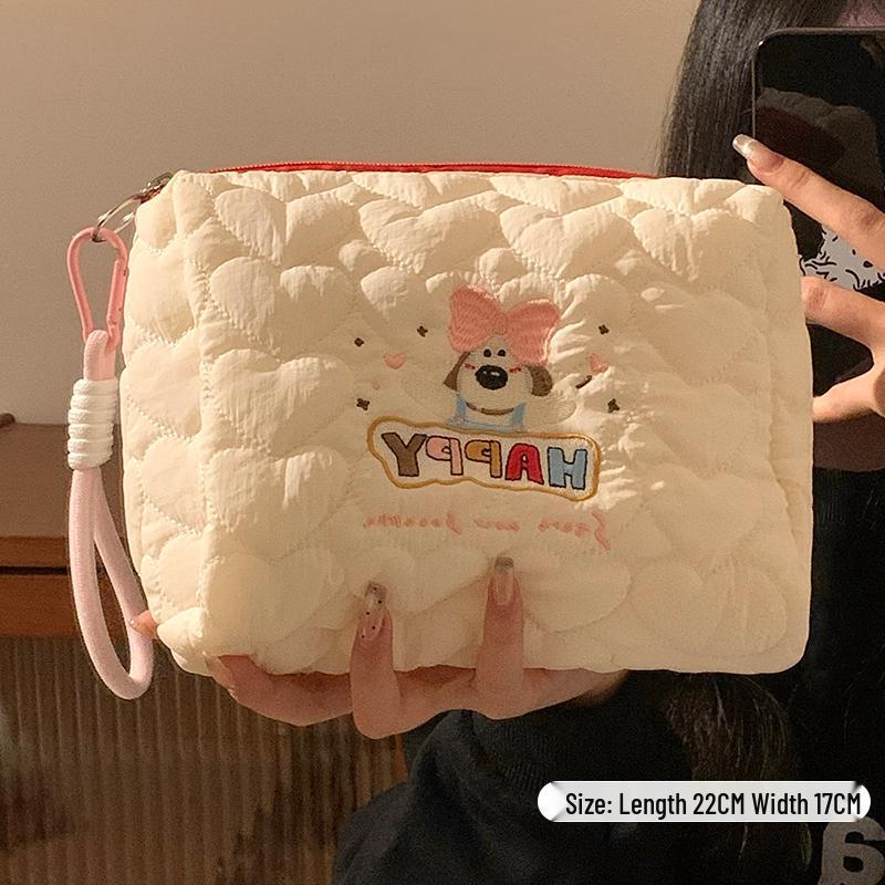 Puppy-Themed Portable Makeup & Skincare Bag – Large Capacity Travel Wash Bag for Women