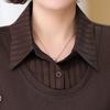 Women's Spring Summer Long Sleeve Chic Slimming Two-Piece Layered Top for Middle-Aged & Elderly
