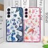 Pink Summer Ocean Turtle Dolphin Print Clear Phone Case for Samsung Galaxy S22 S23 S24 S25 Ultra S21 Plus S20 FE 5G Soft Covers