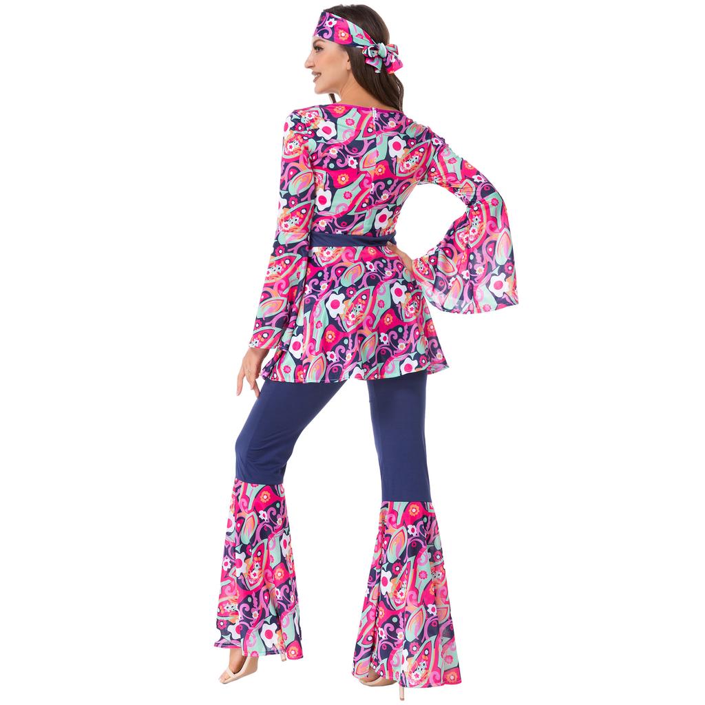 80s retro hip hop clothes stage clothes cos clothes European beautiful women Indian primitive indigenous clothes