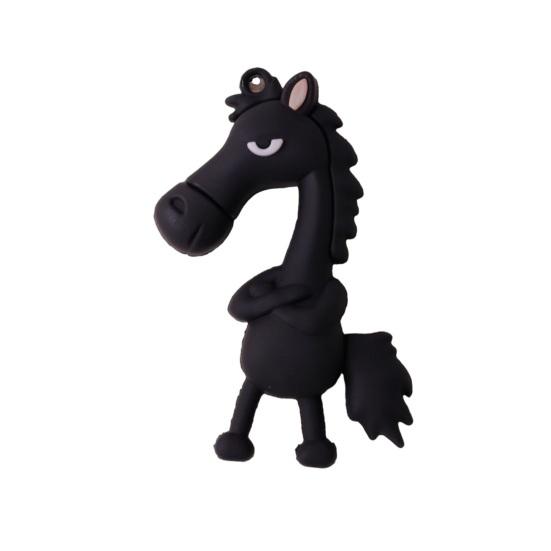 Keychain Pendant 3D Cartoon Horse Design Key Chain with Metal Ring Multifunctional Keychain Gift Accessory