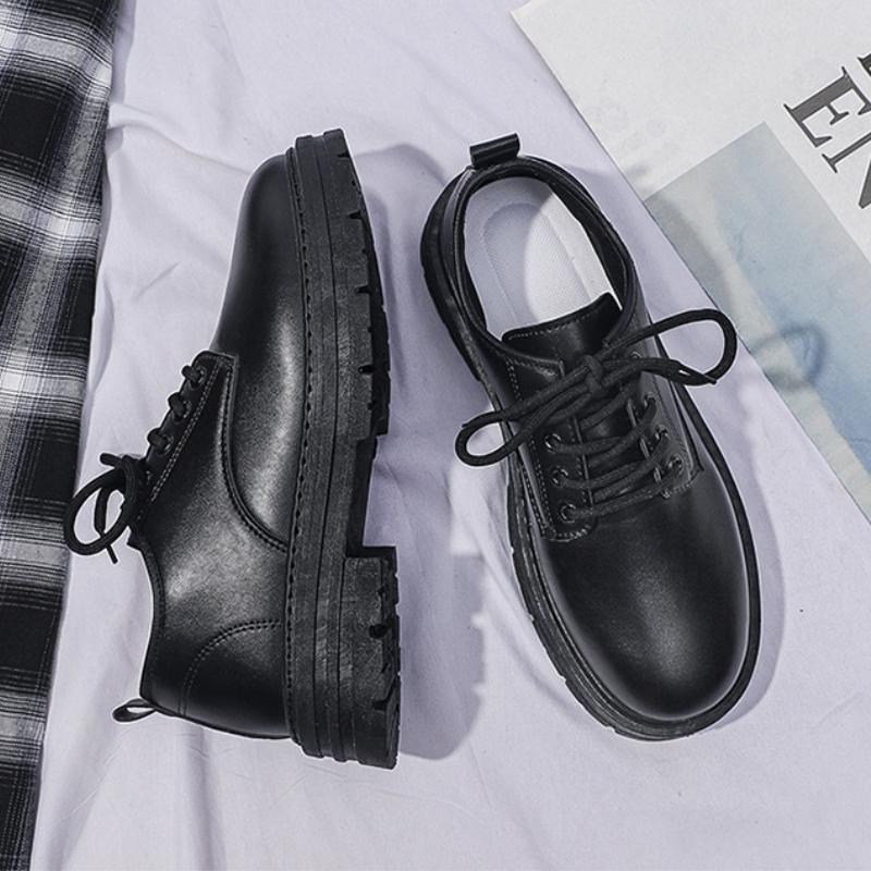 Neue Herren Echtleder Plateau Oxfords Slipper Dicke Sohle Herren Derby Schuhe Casual Loafers Herren Eckige Zehenpartie Formelle Kleiderschuhe