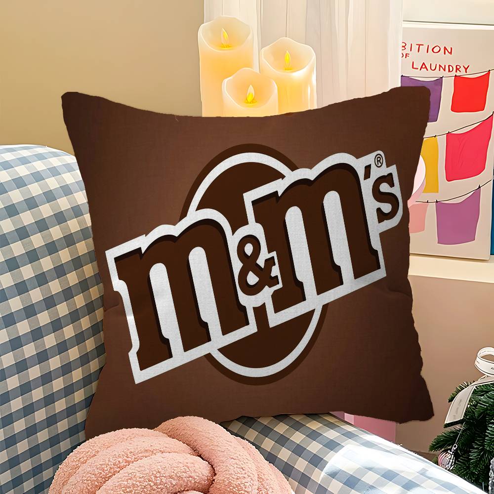 Cartoon MMS CChocolate Decorative Room Aesthetics Pillow Case Home Decor Bedroom Sofa Bed Couch Pillow Cover x