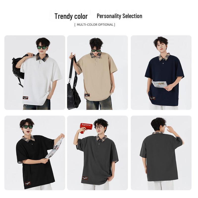 Baleno Retro Plaid Print Short Sleeve Polo Shirt