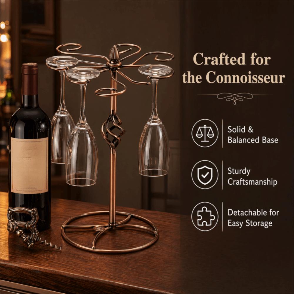 Metal Wine Glass Shelf Detachable Design Stemware Rack Retro Cup Rack  Home