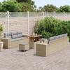 Ensemble de Canapé de Jardin de 10 Pièces Beige Rattan Poly 3361972