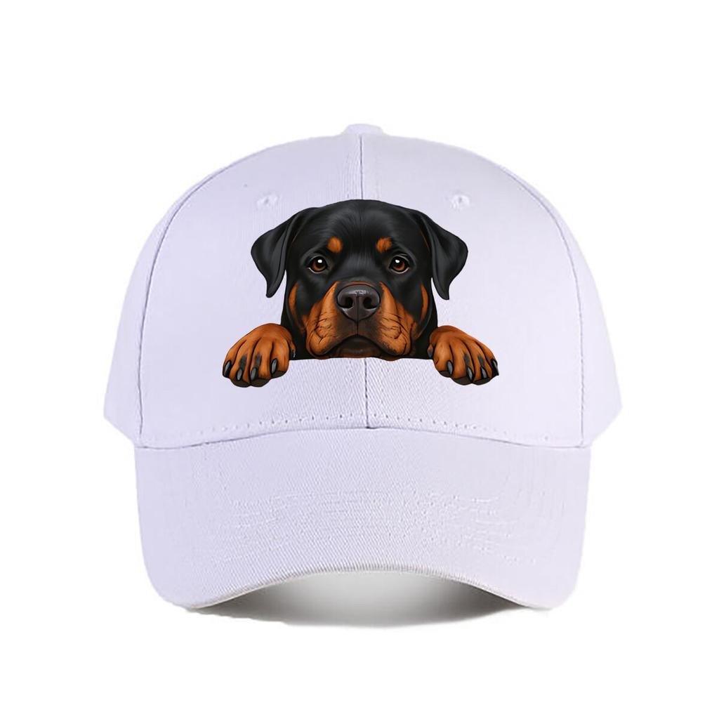 Realistischer Rottweiler Hund lugt Kunst Druck Heim Dekoration Baseball Kappe Mode Unisex Sonnenhut Damen Outdoor Sport Snapback Kappe