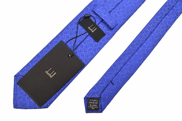 Dunhill Silk Tie with Brand Logo and Polka Dot Pattern Blade Edh22s015 BLUE Men's (8cm Width) DU21RPTW1P0-472