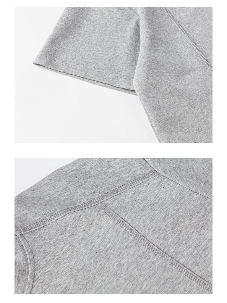 Trendy Solid Color Textured Round Neck Loose Japanese Style Men's T-Shirt - Summer 2026 Collection