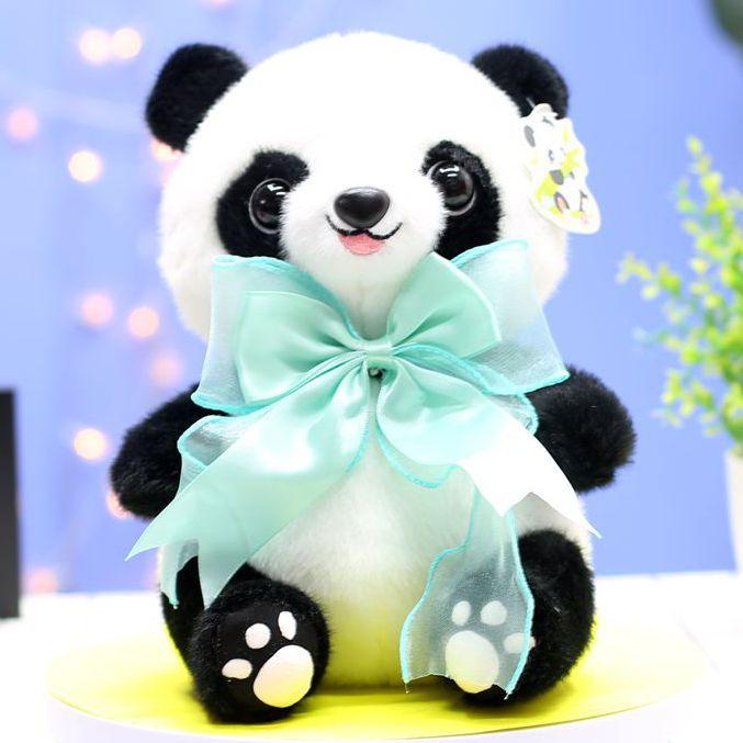 Cute Bow Tie Giant Panda Doll Plush Toy Rag Doll Gift for Children's Girlfriend Best Friend Lover