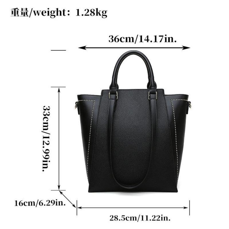 Handbag Textured Large Capacity Tote Bag New Simple Women's Handbag Premium Commuter Bucket Bag