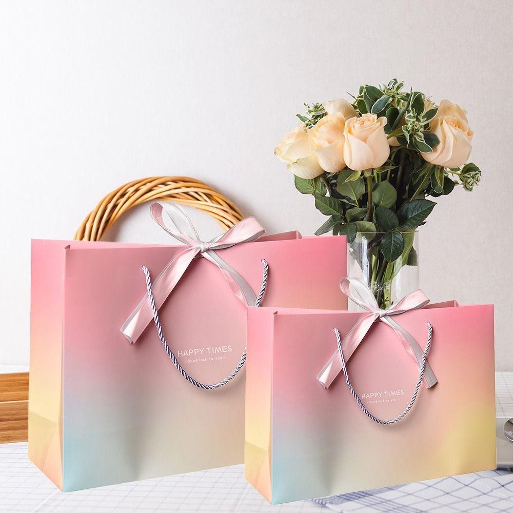 Geanta de Favor de Petrecere De Hârtie Cu Fundă Panglică Genți De Cumpărături Pungi Cadou Noi