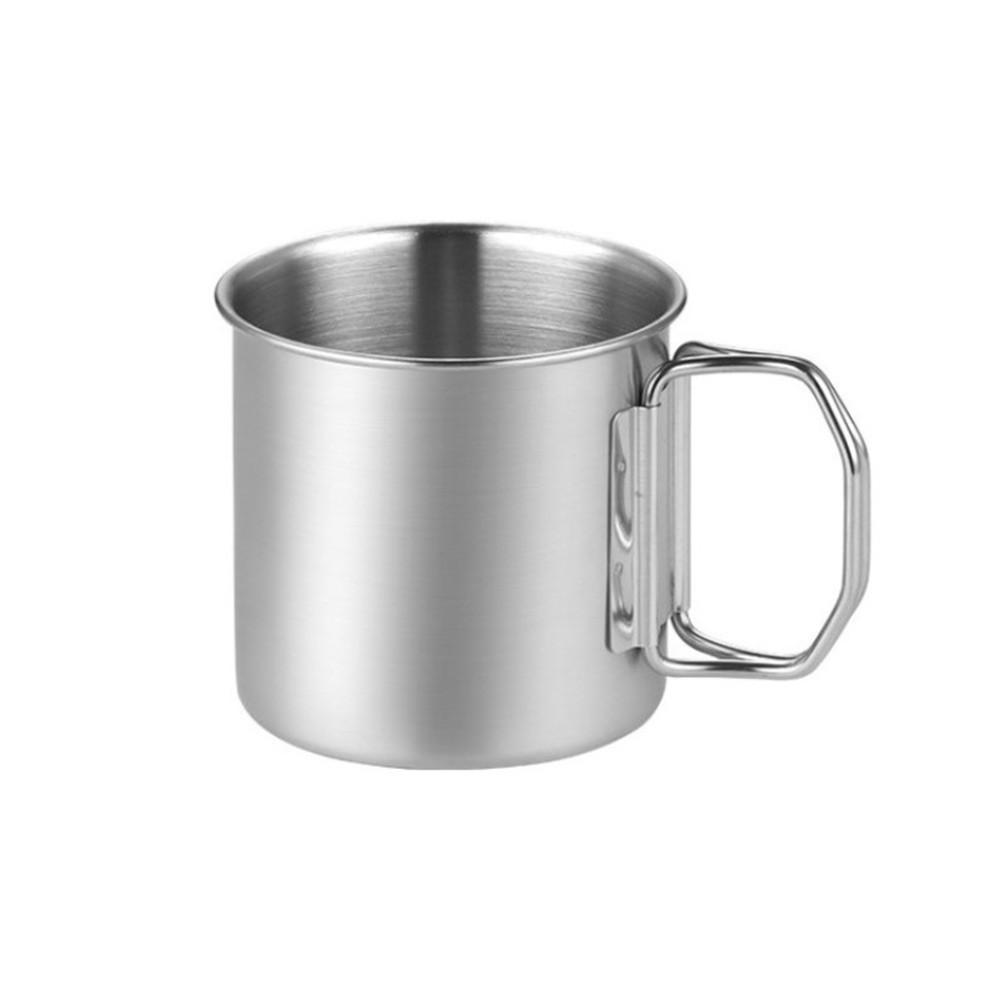 Lightweight Handle Water Cup Picnic Mug Silver 260/350/600/660ML