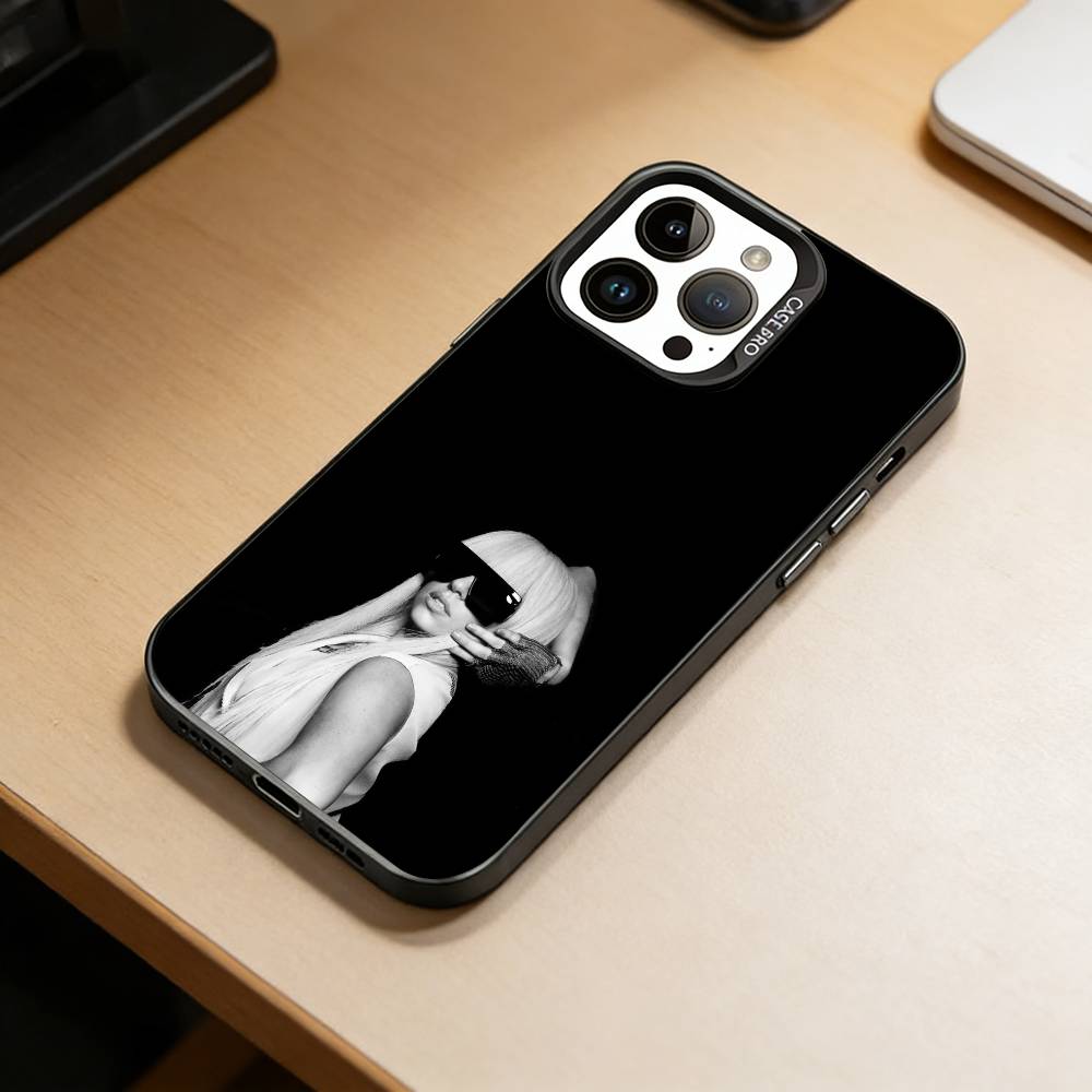 D-Talented Singer Lady Gaga Phone Case For iPhone 17,16,15,14,13,12,11 Plus,Pro Max,XS,Colorful Silver Black Cover
