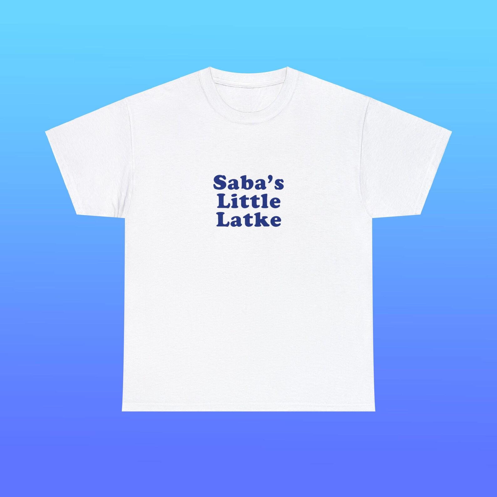 Saba s Little Latke Unisex Heavy Cotton Tee Jewish Family Funny Cute Hanukkah Hebrew Gift Meatball New York City Little Italy Shirt 3XL