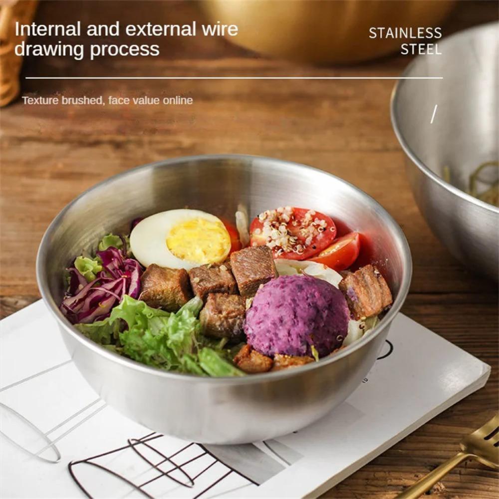 Edelstahl Gold und Silber Salatschüssel Reisnudeln Lamian Nudeln Schüssel Küchengeschirr Lebensmittelbehälter