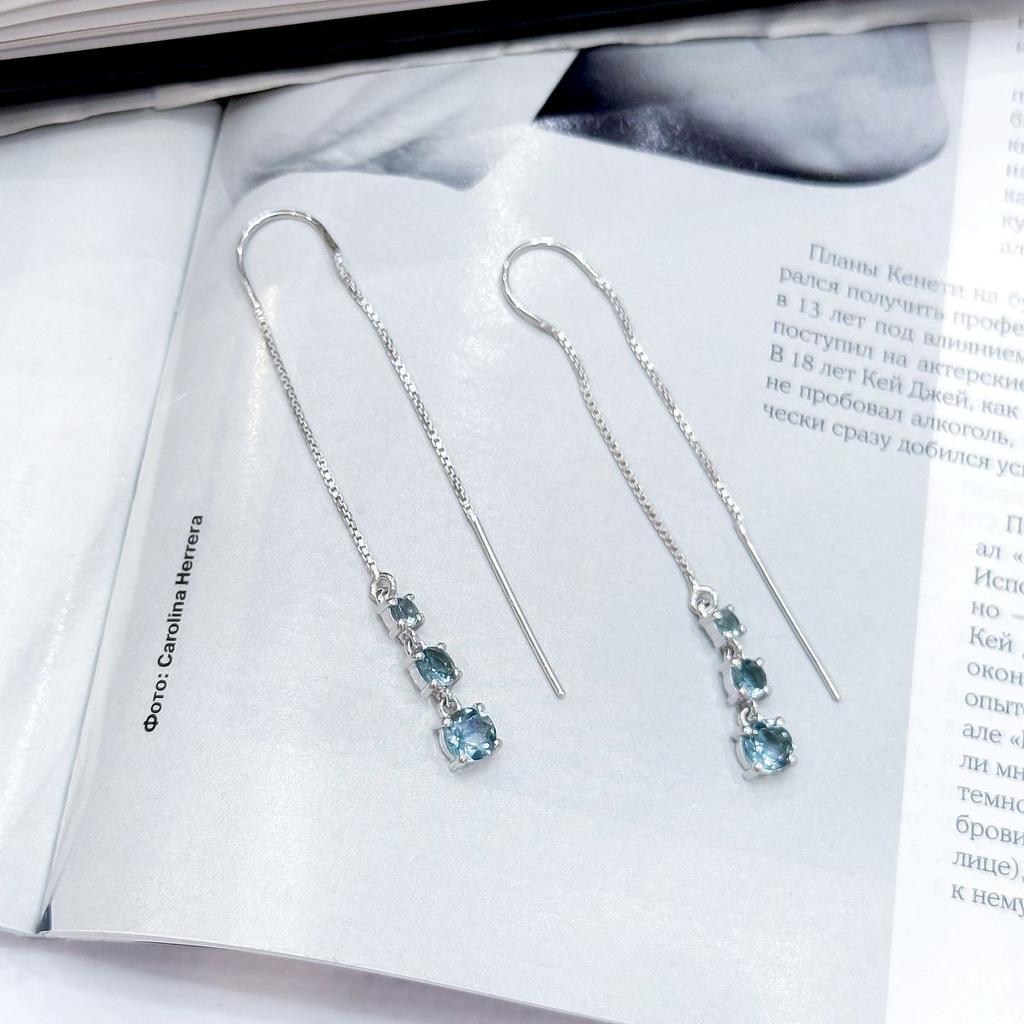 Silver Earrings with London Blue Topaz 1.45ct (2167525)