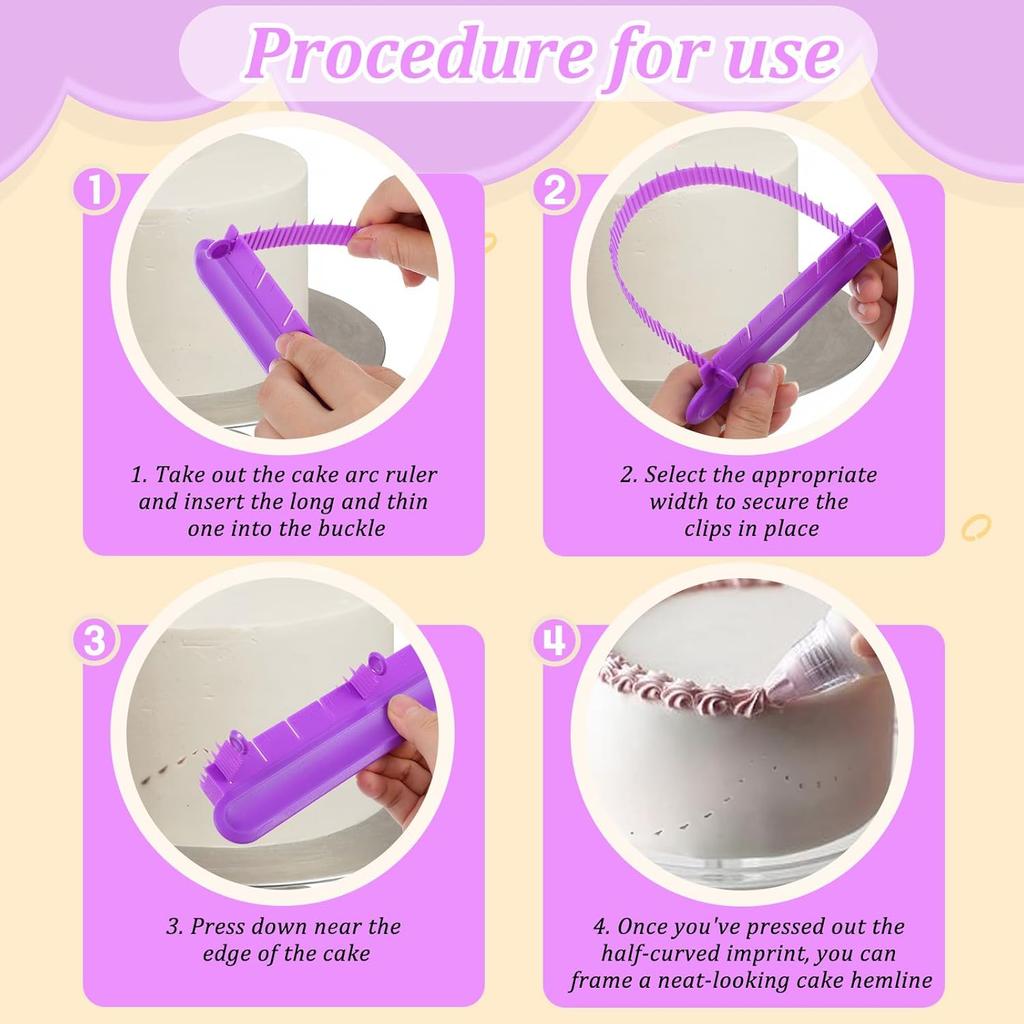 5 Pcs Cake Arch Guide Tool Cake Writing Tools Convenient for Controlling Size Position of Arc Cakes Arc Ruler Baking Measure Pastry Cakes Curved