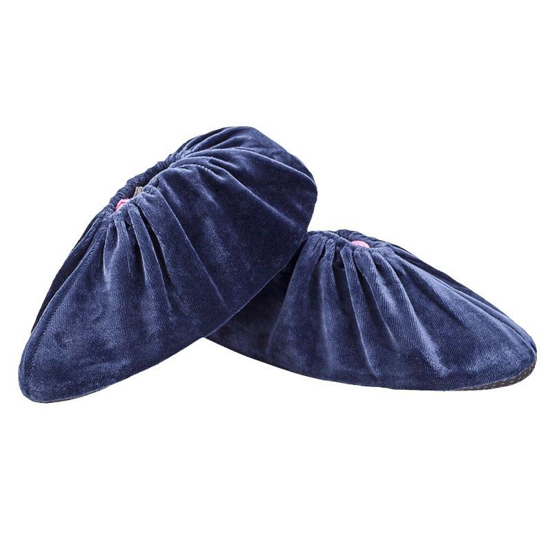 Non-slip, Wear-resistant Indoor Shoe Covers: Thickened, Dustproof, Machine Washable for Home, Computer Rooms, and Students. Enlarged Fleece Design.