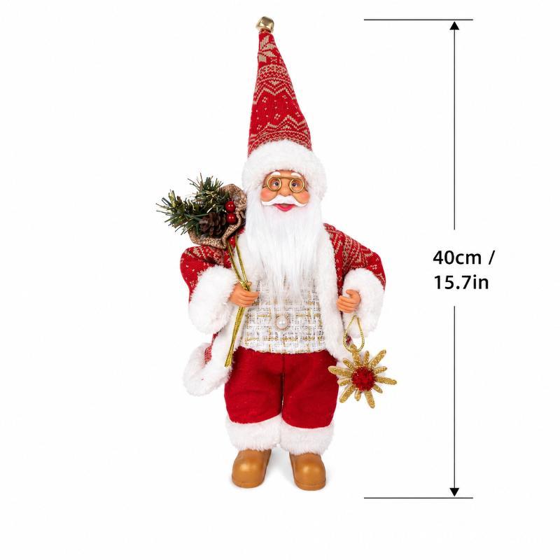 New Santa Claus Standing Figurine Christmas Decoration Window Display Ornament Home Decor Items And Gifts