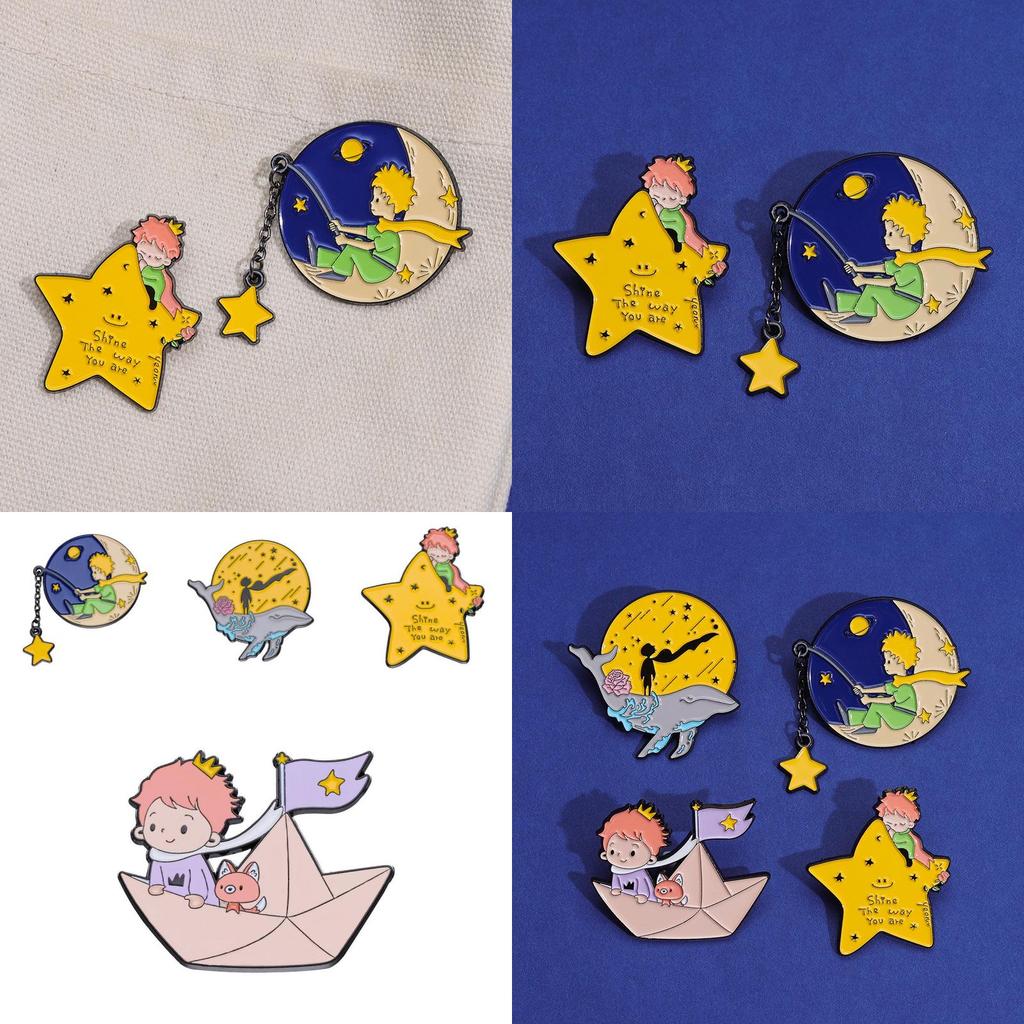 Charming The Little Prince Cartoon Brooch Stunning Metal Badge For Bags Gifts