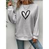 Heart 3d Print Pullover Sweatshirt Casual Long Sleeve Crew Neck Sweatshirt Spring & Fall Women's Clothing