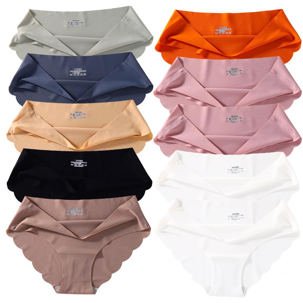 Seamless Silk Panties Women Underwear Sexy Female Underpants Briefs Woman Lingerie Underwear Ice Silk 10 Pcs/Set