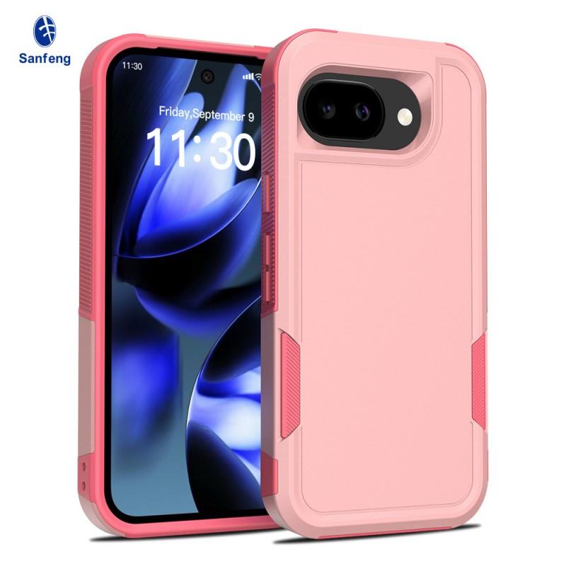 

Suitable Google Pixel10a Phone Case Sailing Two-in-one Pixel9 Proxl Three-proof Solid Color Protective Cover Google 9Pro XL светло-розовый