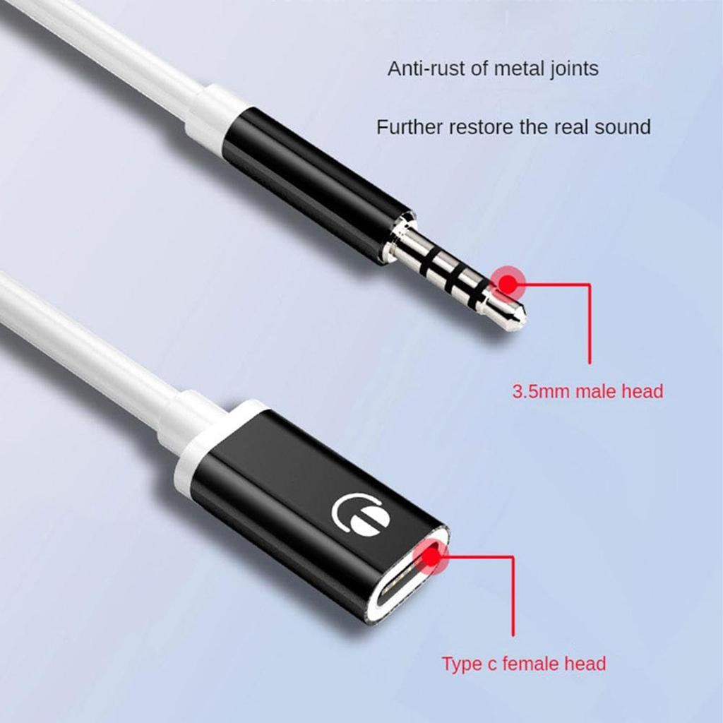 Type C To 3.5mm Headphone Car Stereo Cord 3.5mm Jack Converter Type-C Converter Earphone Adapter Earphone Audio Adapter Cable