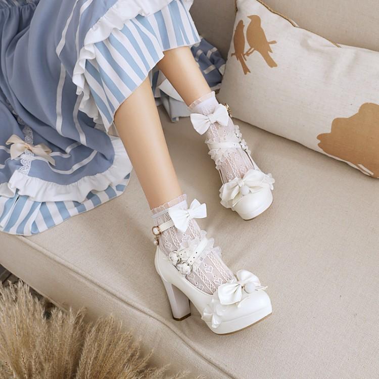 Modische Damen Lackleder High Heel Lolita Schuhe, niedliche Mary Jane Schuhe, Hochzeits-Rollenspielschuhe, Größe 33-48