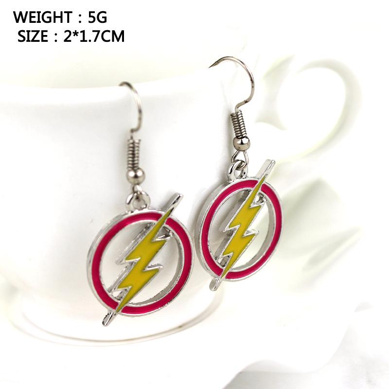 The Flash Logo Barry Allen Drip Oil Dangle Earrings for Women