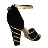 Salvatore Ferragamo Ether Velvet Heel Sandals Black