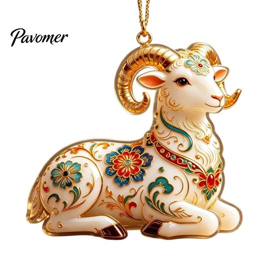 Event Decoration for Carnival 2PCS Christmas Goat Hanging Ornaments, Decorative 2D Acrylic Tree Lightweight Decor Holiday Pendants, Festive Ornaments
