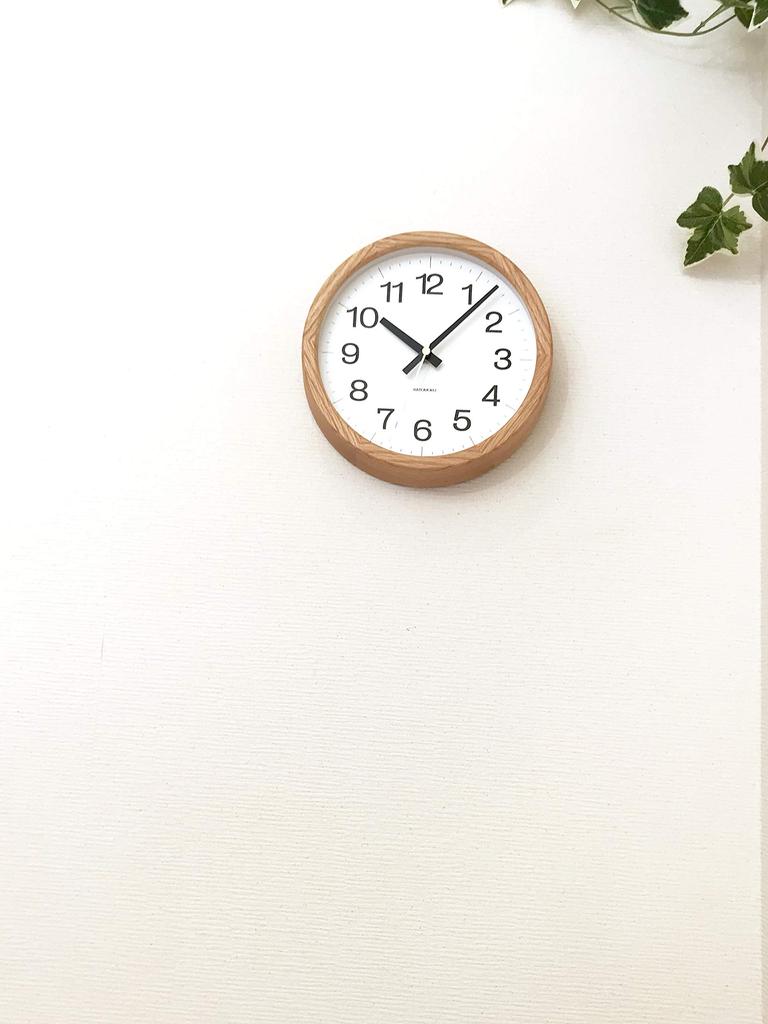 KATOMOKU Muku Clock 16 Oak Wall Clock Continuous Second Hand Radio km-108OA 220mm (SKP Clock)