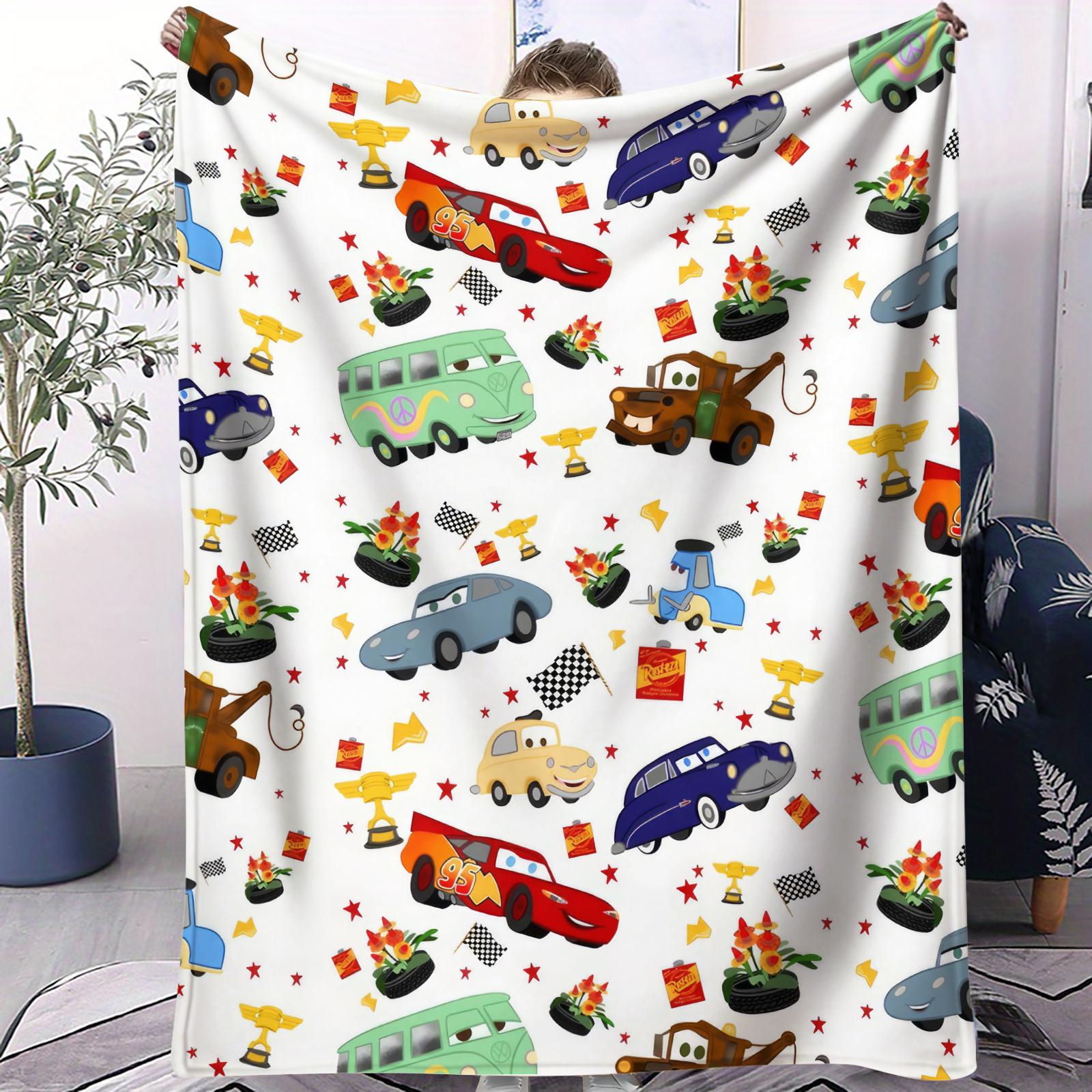 Cute Car Themed Blanket Soft And Comfortable Home Decoration Blanket Light Luxury And Fashionable Design Ideal Gift 70x100cm