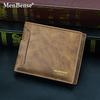 MenBense Men's Short Wallet with Multiple Card Slots and Pull-out Feature - Casual and Fashionable.