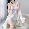 Women's Summer Home Pajamas Set Ice Silk Sexy Lace Suspender Shorts Simulation Silk Spring and Autumn