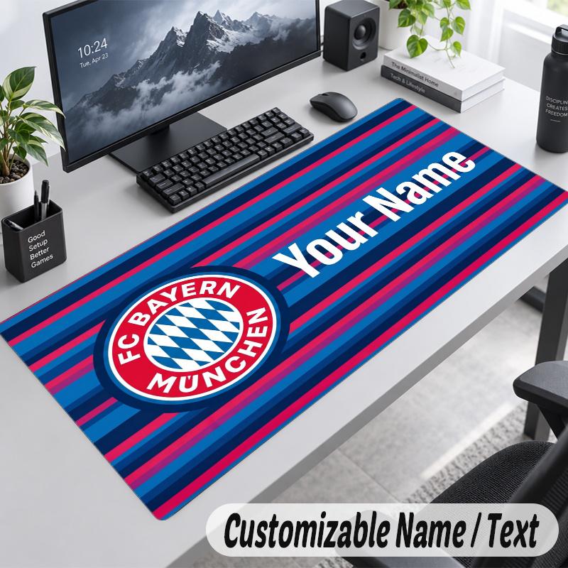Bayern Munich Personalized Large Mouse Pad Custom Name Text Extended Desk Mat Gaming Mousepad
