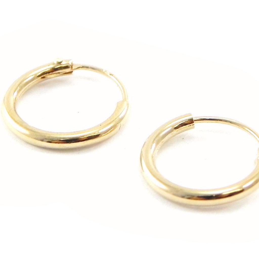 Les Trésors De Lily [B9450] - Gold Plated 'Simplicity' Hoop Earrings - 1.2 Cm 1 Mm