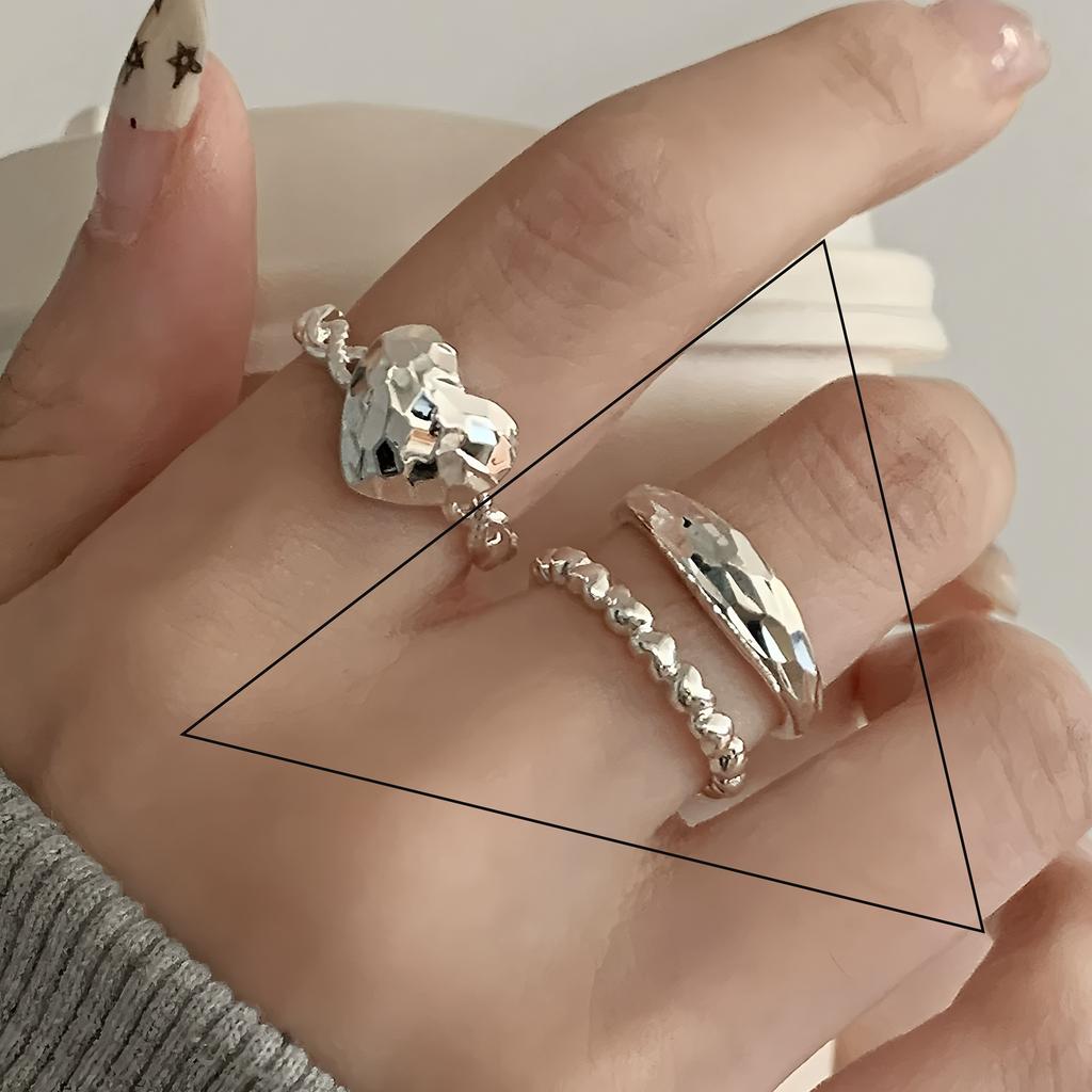 925 Silver Rings New Party Jewelry Vintage Charm Double Layer Geometric Nail Design Accessories Gift Dropship