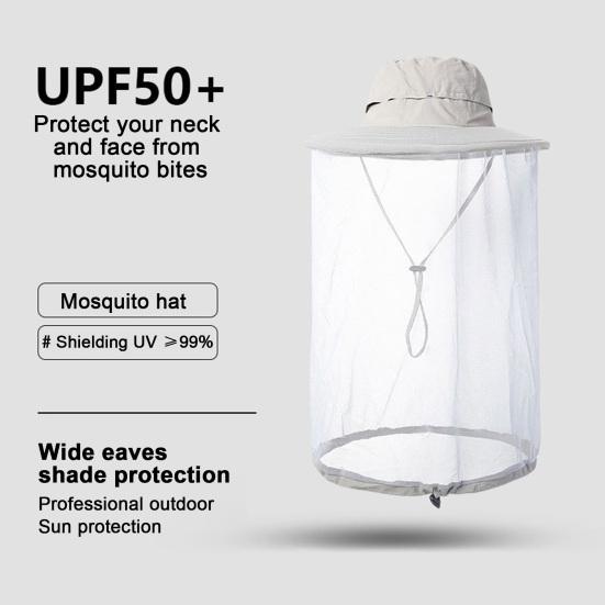 Cappello zanzariera per uomo donna a tesa larga protezione solare cappelli boonie con velo protezione a rete dagli insetti per pesca escursionismo