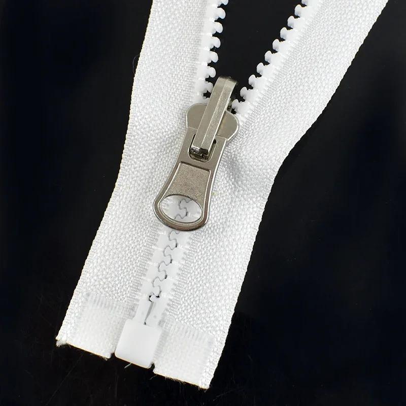 2-10Pcs Meetee 70cm 5# Resin Zipper Rotary Slider Double Sided Open-End Zippers for Jacket Coat Zip Puller Sewing Accessories