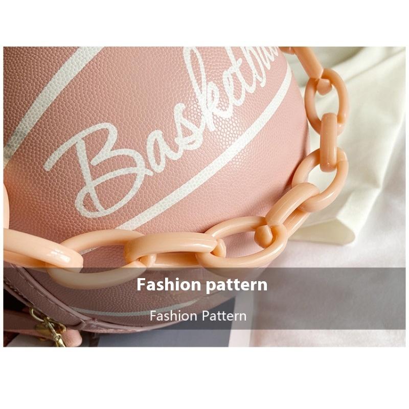 Tooxika Damen Neue runde Basketball-Handtasche mit Ball, vielseitige Umhängetasche, kleine Tasche