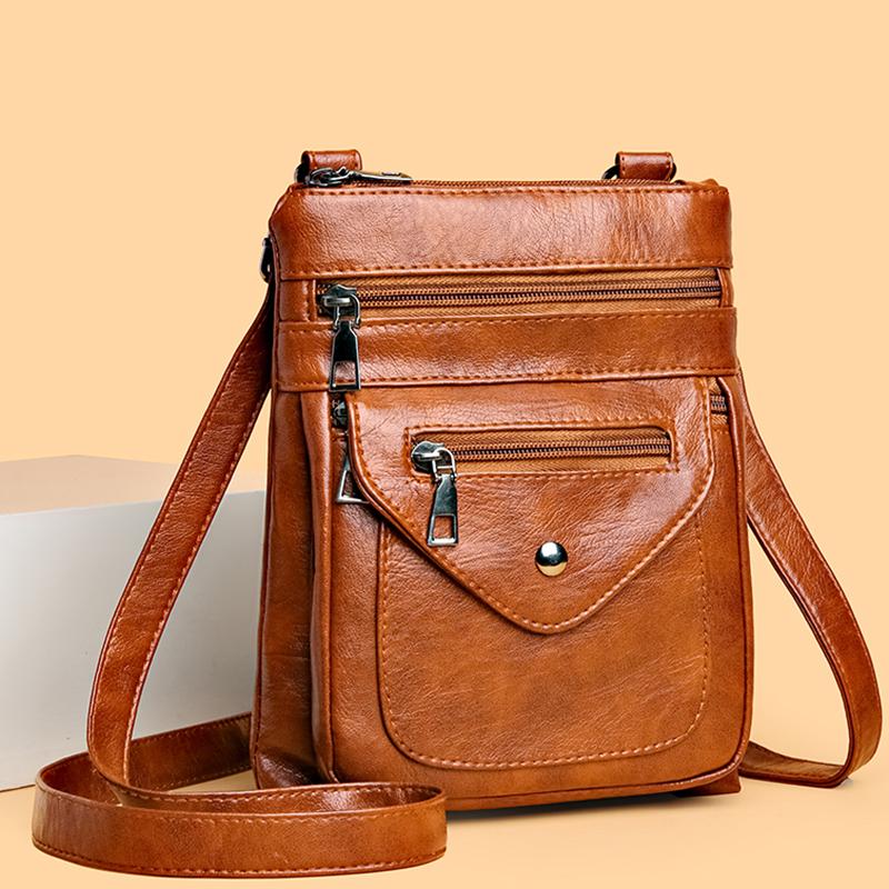 Damer Axelväska Liten Väska Kvinnor Casual Damplånbok Toppkvalitet Telefonficka Brun Kvinnor Mode Crossbody-väskor För Flickor