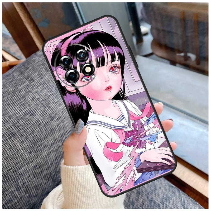 Cartoon Girl Aesthetic Case For OnePlus 15 13 12 11 10 9 Pro 13R 13T 12R 10T 8T Nord CE 5 2 3 4 Lite N20 N30 Coque