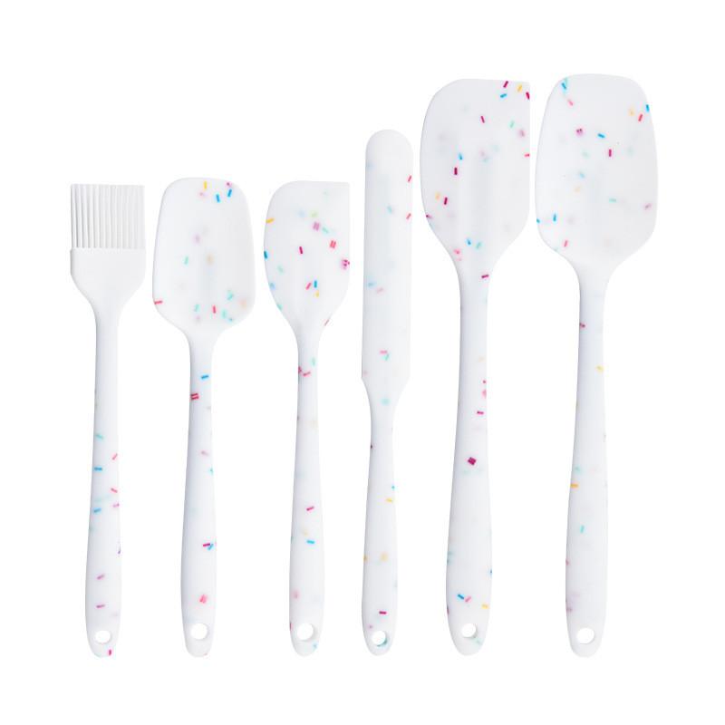 6Pcs Food Grade Silicone Non-Stick Butter Cooking Spatula Set Cooking Pastry Scraper Brush Kitchen Tools Cake Baking Mixing Tool