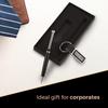 Cello Signature Professional Gift Set Blue Ball Pen With Metal Keychain Black Silver Finish For Office And Gifting